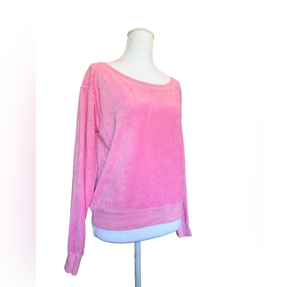Juicy Couture Pink Velour Sweatshirt Women’s XS Velour Crewneck Pullover - Picture 2 of 10